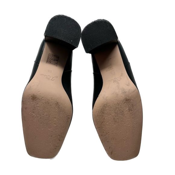 J Crew Black Leather Square Toe Boots Sz 6.5 - Picture 3 of 8